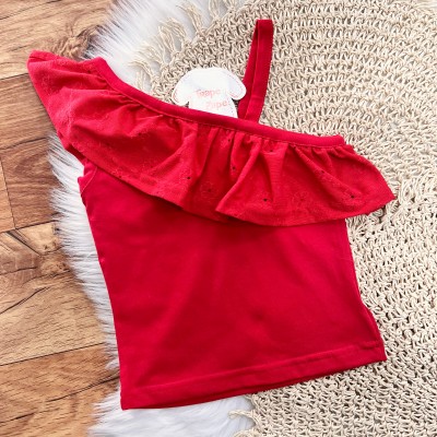 Conj. Blusa e Short em Lese Floral - Vermelho